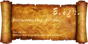 Borsoveczky Éda névjegykártya